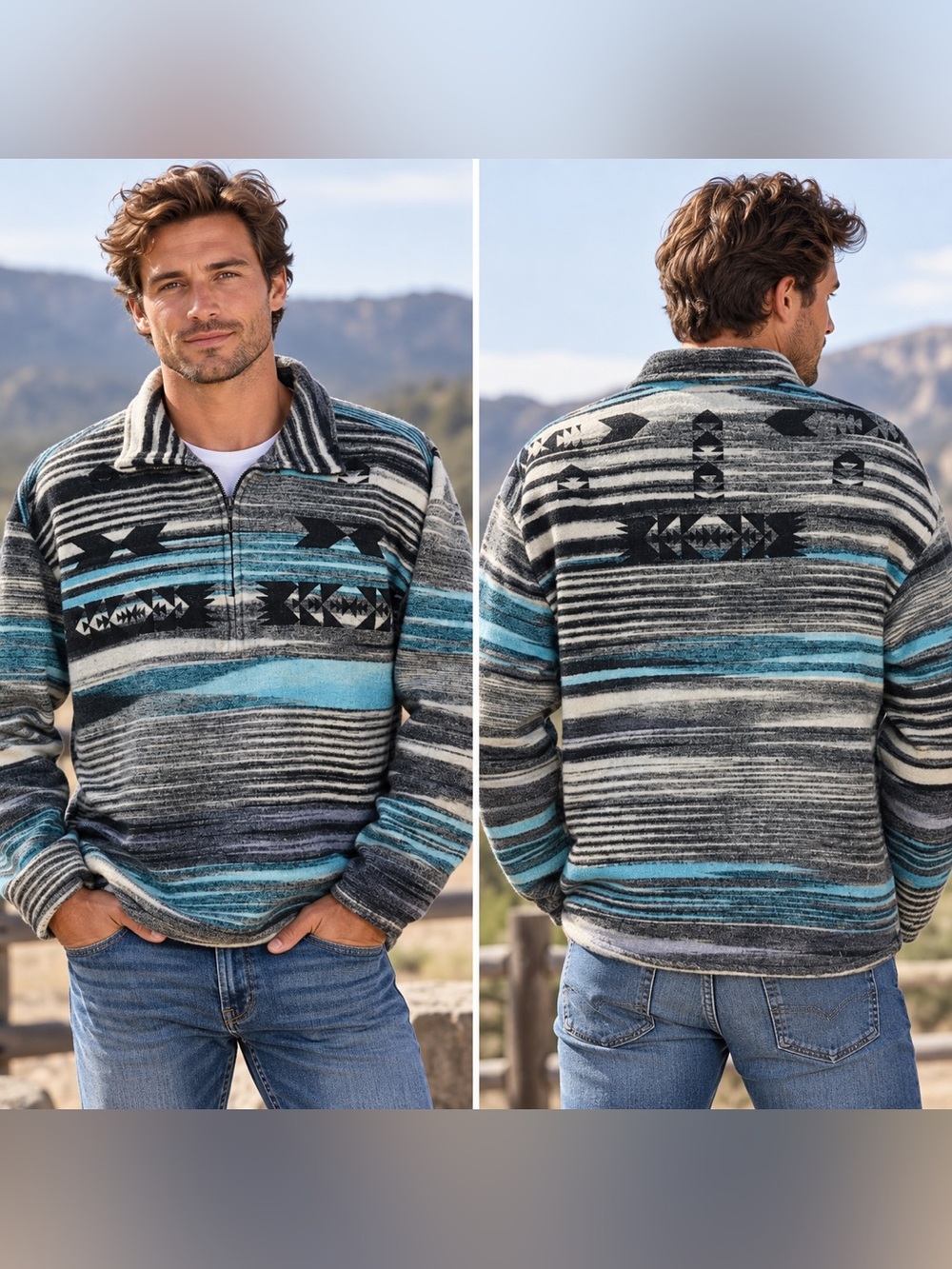 VINTAGE 90’s KUTA LINES Mens Pullover Poncho Sweater Longsleeve Surf Sweater XL